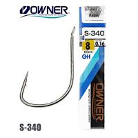 Крючок №12 Owner S-340 с поводком 65 см 0.12мм 9 шт