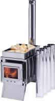 Печь-камин "Инвент" малая 330x230x230 (нерж.сталь 0.8 мм) со стационарными экранами + короб для камней в сумке