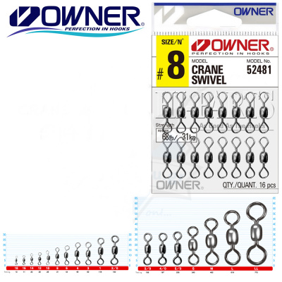 Вертлюжок Owner Crane Swivel №3 92кг/10шт