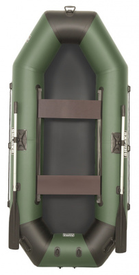 Лодка гребная под мотор Sharks S240 Люкс зелено/чёрный (пол-книжка)