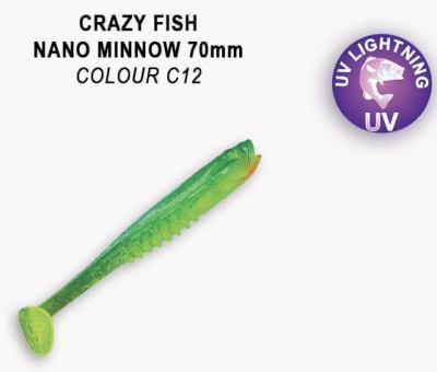 Силиконовая приманка Crazy Fish Nano Minnow 2.8" 53-70-C12-7