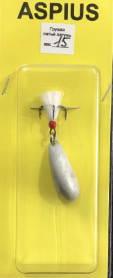 Блесна Aspius Грушка латунь 15gr  (серебро) белая