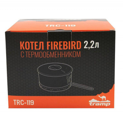 Котелок туристический Tramp Firebird с термообменником из анодированного алюминия 2.2 л TRC-119