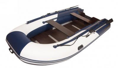 Лодка моторная килевая Лоцман М-350 Премиум (бело-синий)