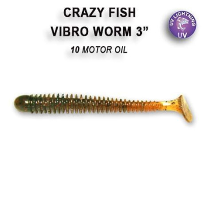 Силиконовая приманка Crazy Fish Vibro Worm 3" 11-75-10-6