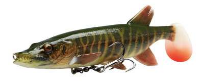 Силиконовая приманка Savage Gear 4D Pike Shad 20cm 65gr Slow Sinking 01-Striped Pike