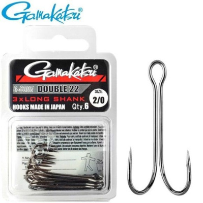 Крючок Gamakatsu Double 22 Long Shank №3/0 6 шт в упаковке