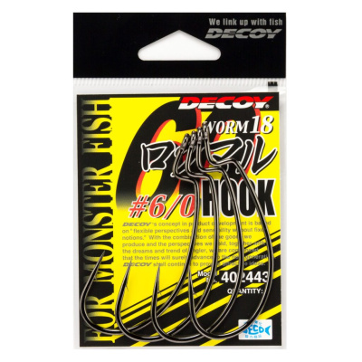 Крючки офсетные Decoy WORM 18 Hook 6/0 4шт