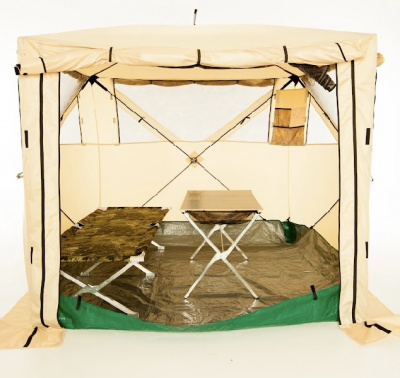 Палатка - Шатер Пингвин Премиум Кемпинг 4 КМФ (215х215/210 см) + Гидро Пол