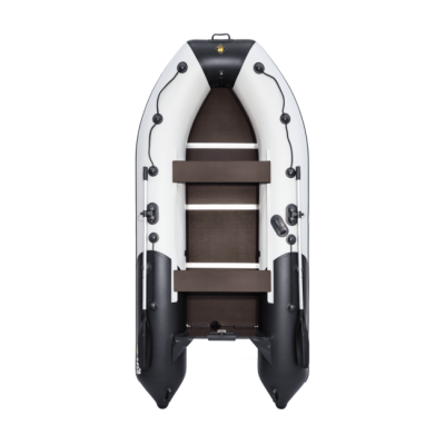 Лодка ПВХ Ривьера Компакт 3400 СК "Комби" светло-серый/черный