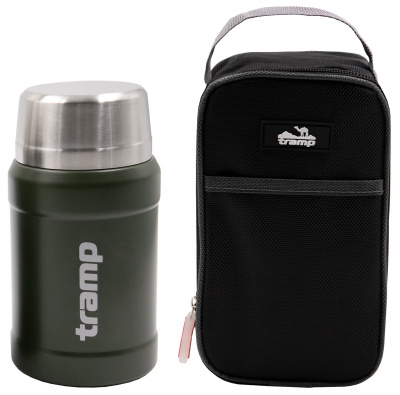Термос Tramp пищевой в чехле 0.8 л оливковый