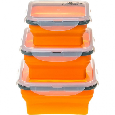 Набор из 3 силиконовых контейнеров Tramp (оранжевый)