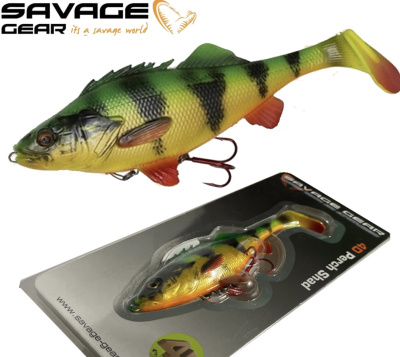 Приманка Savage Gear 4D Perch Shad Slow Sink 12.5cm 23gr 02-Firetiger