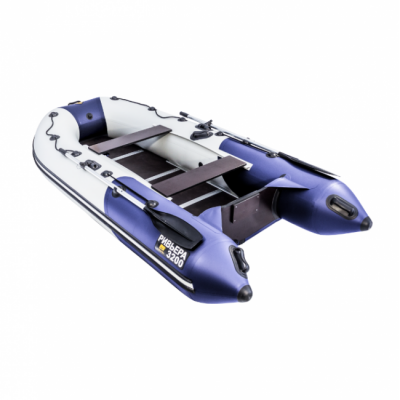 Лодка ПВХ Ривьера Компакт 3200 СК "Комби" светло-серый/синий