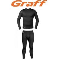 Термобелье Graff Duo Skin BIOACTIV 200 футболка + кальсоны (серый) размер L
