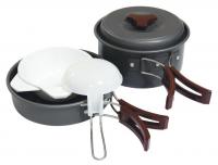 Набор посуды туристической Tramp на 1-2 персоны из анодированного алюминия TRC-025