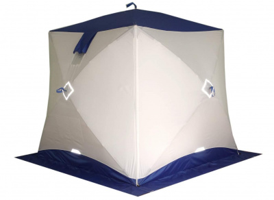 Всесезонная палатка Призма Шелтерс Премиум (2-сл) 215*215 (бело-зелёный)