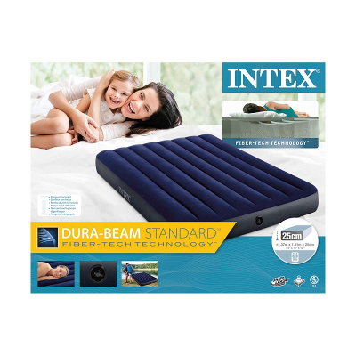 Надувной матрас 137х191х25см Intex Classic Downy Airbed Dura-Beam
