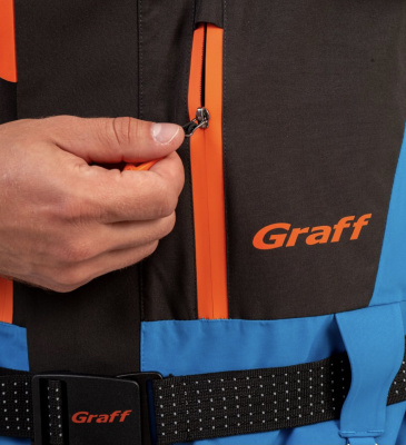 Костюм рыболовный Graff (поплавок -15°С) (215ОВ-3 черно-голубой) размер XL (182-188)