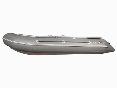 Надувная ПВХ лодка X-River Rocky 375 (оранжевый, серая фурнитура) + дублирование тканью ПВХ дна и баллонов