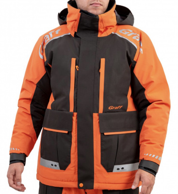 Костюм рыболовный Graff (поплавок -15°С) (215ОВ-11 черно-оранжевый) размер XXL (176-182)