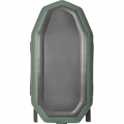 Лодка гребная под мотор Лоцман Профи С-240 МПРС зелёный (реечная слань, приставка под мотор)